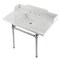 Kingston Brass 36 Carrara Marble Console Sink with Brass Legs, Marble WhitePolished Chrome LMS3630MBSQ1 - alternate 1